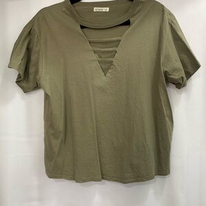 Cotton On Green Crop Cut Out T-Shirt